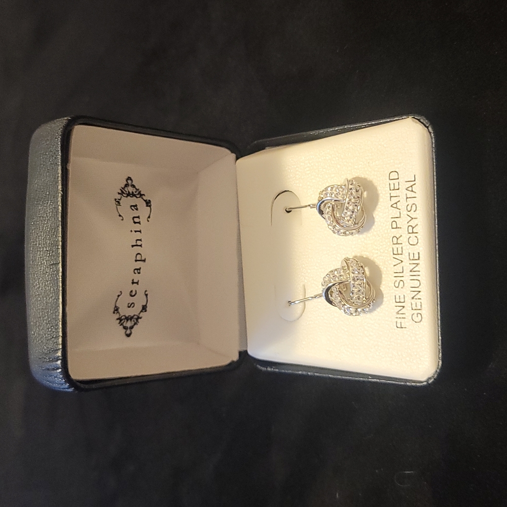 Silver plated crystal earrings